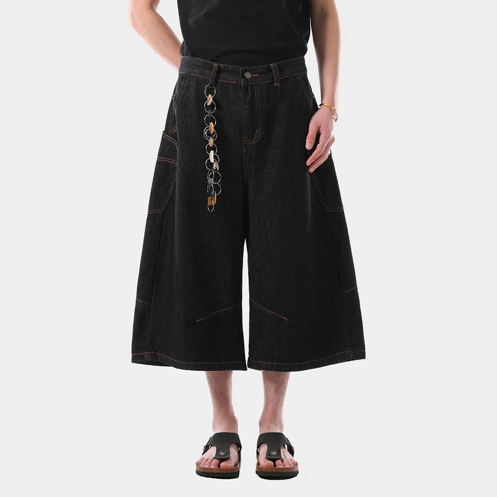 VILZSTUDIOS American Retro Loose Fit Cropped Jorts