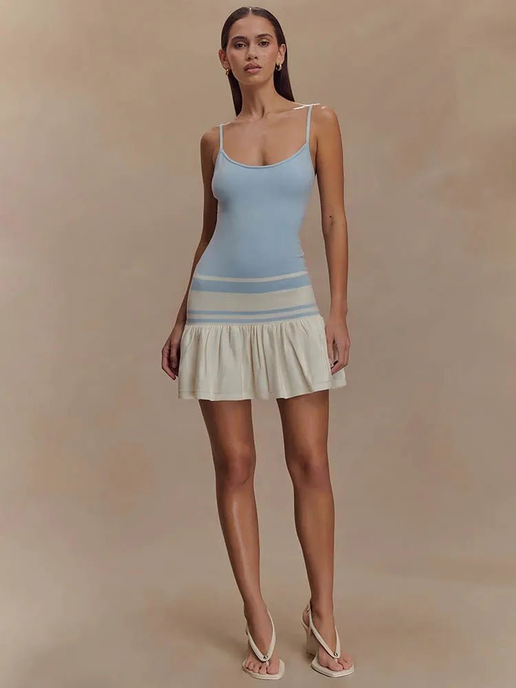 VILZSTUDIOS Elegant Summer Patchwork Sexy Mini Dress
