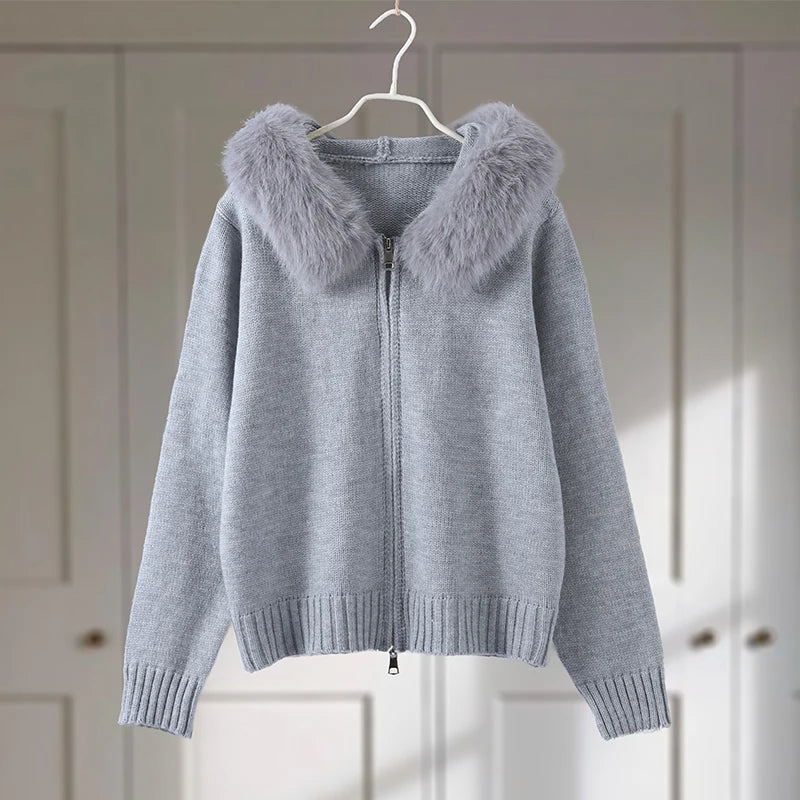 VILZSTUDIOS Cozy Fur Collar Jacket