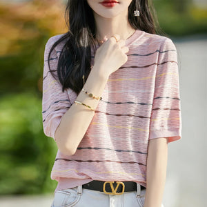 VILZSTUDIOS Striped Casual T-Shirt