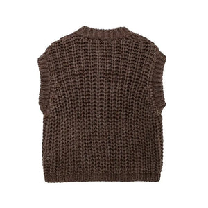 VILZSTUDIOS Chic Sleeveless Retro Knitted Sweater