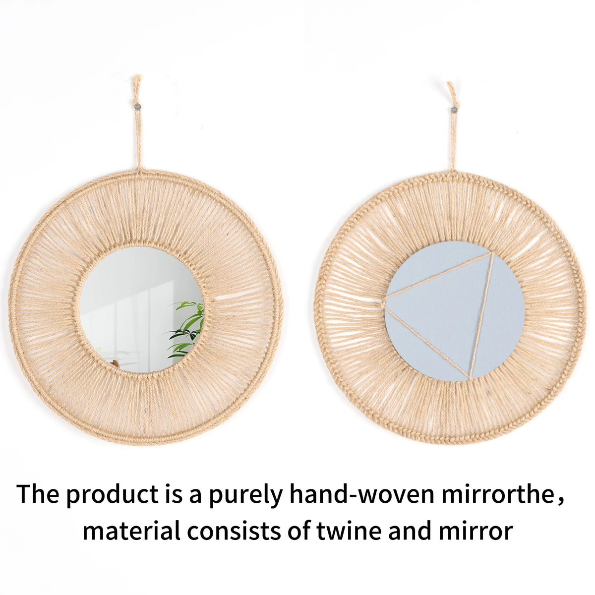 VILZSTUDIOS Handmade hemp rope mirror decoration mirror living room background decoration hallway shopping mall famous hotel wall decor