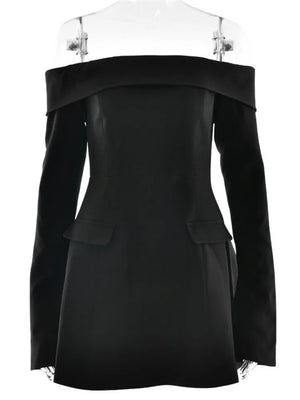 VILZSTUDIOS Off-Shoulder Long Sleeve Mini Dress