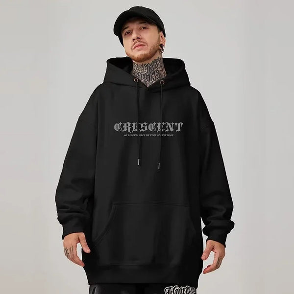 Crescent Moon Print Oversized Hoodie