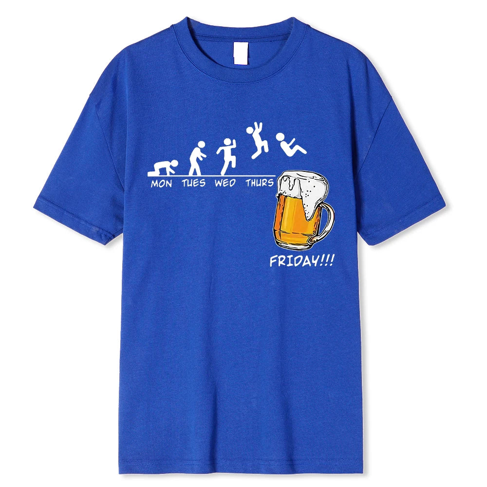 VILZSTUDIOS Funny Beer Print Graphic T-Shirt