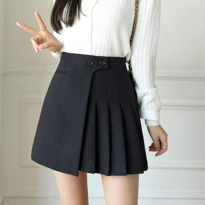 VILZSTUDIOS Chic Korean High Waist Pleated Skirt