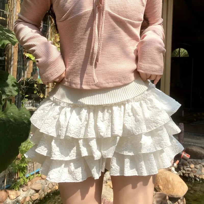 VILZSTUDIOS Ruffle Patchwork Layered Lolita Ballet Shorts