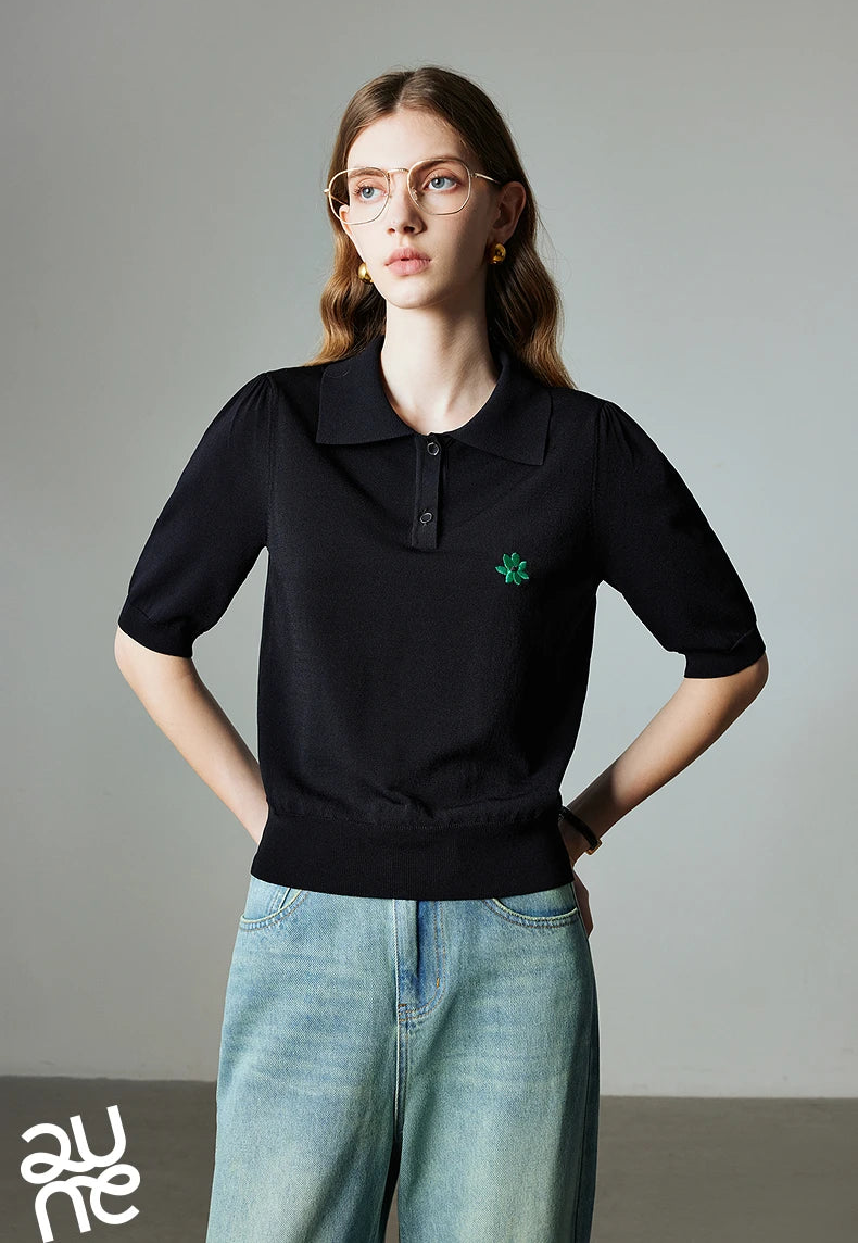 VILZSTUDIOS Chic Knitwear Summer Women Shirt