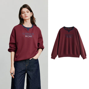 VILZSTUDIOS Contrasting Color Splicing Letter Print Shirt