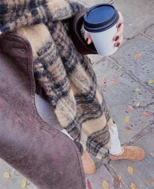 VILZSTUDIOS Nordic Plaid Mohair Scarf