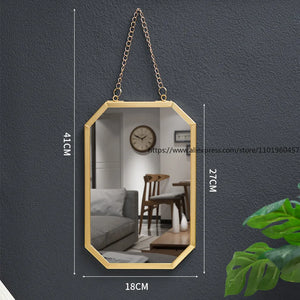 VILZSTUDIOS Nordic-Style Wrought Iron Square Wall-Mounted Mirror BathroomWall-Mounted Vanity Mirror Wall-Mounted Makeup