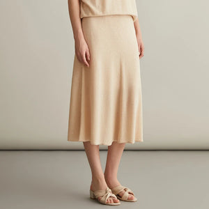 VILZSTUDIOS Luxury Knitted Sequin Silk Linen Skirt