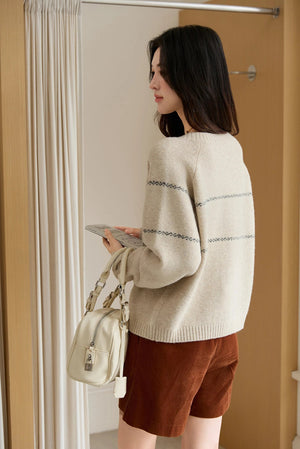 VILZSTUDIOS Blue Knit Floral Cardigan