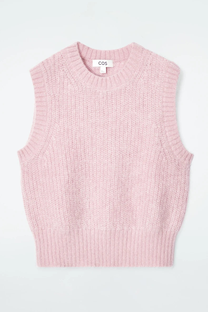 VILZSTUDIOS Classic Pink Mohair Blend Vest