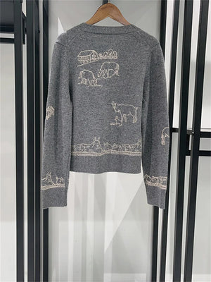 VILZSTUDIOS Embroidered Knit Cardigan