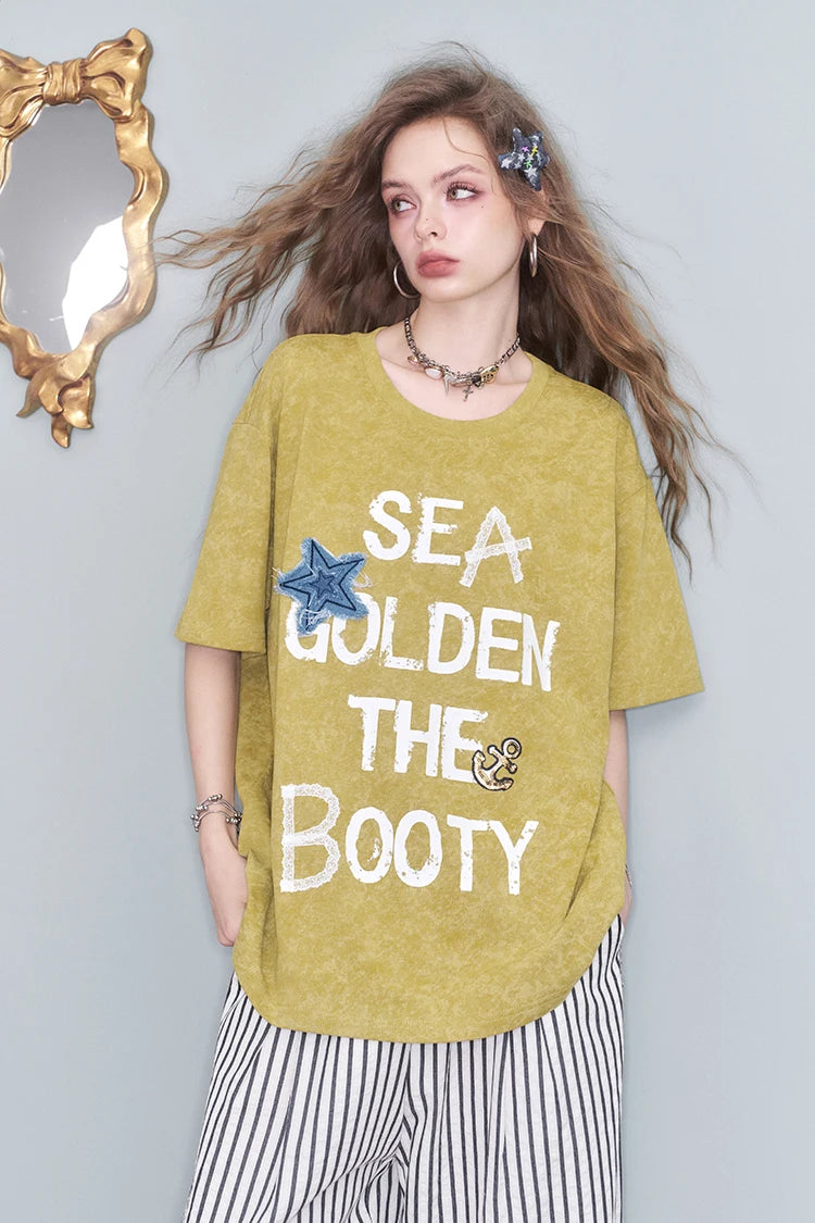 VILZSTUDIOS Casual Sea Star Graphic T-Shirt