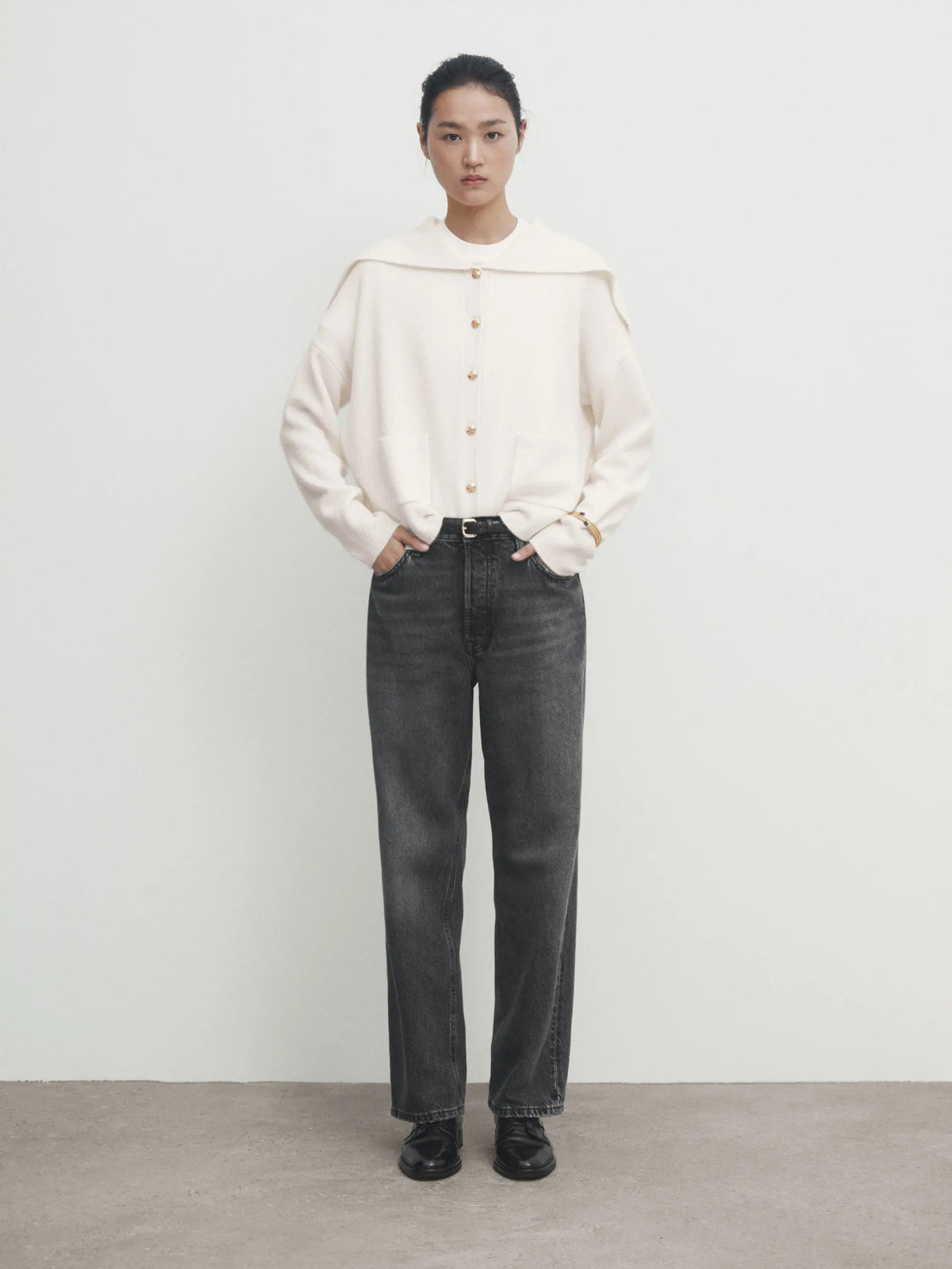 VILZSTUDIOS Wool Blend Cape Collar Cardigan