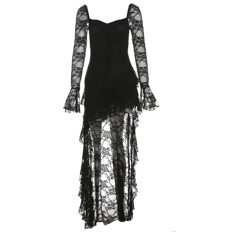 VILZSTUDIOS Lace Flare Sleeve A-line Dress