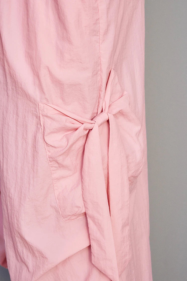VILZSTUDIOS Sweet Cool Pink Casual Parachute Pants