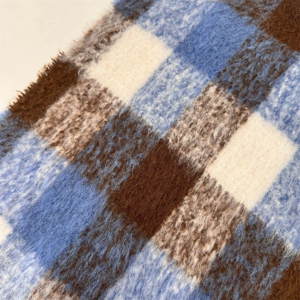 VILZSTUDIOS Plaid Long Woolen Scarf