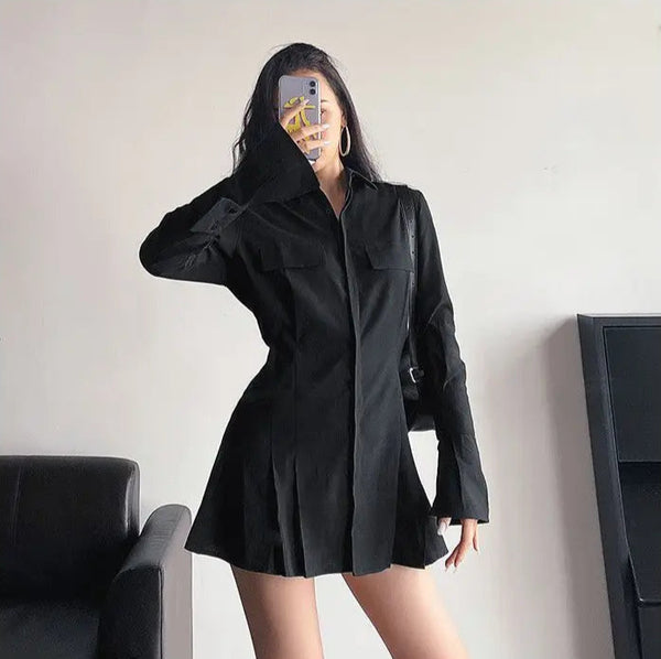 Vintage Cinched Waist Flared Sleeve Shirt