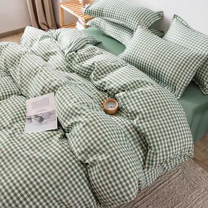VILZSTUDIOS Soft Plaid Queen Size Duvet Bedding Set