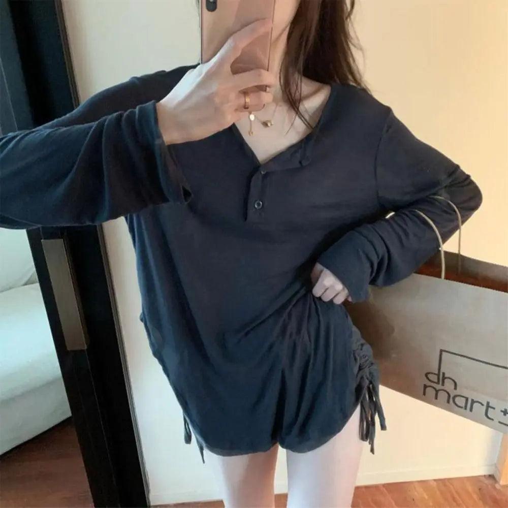 VILZSTUDIOS Korean Long Sleeve Buttoned Top
