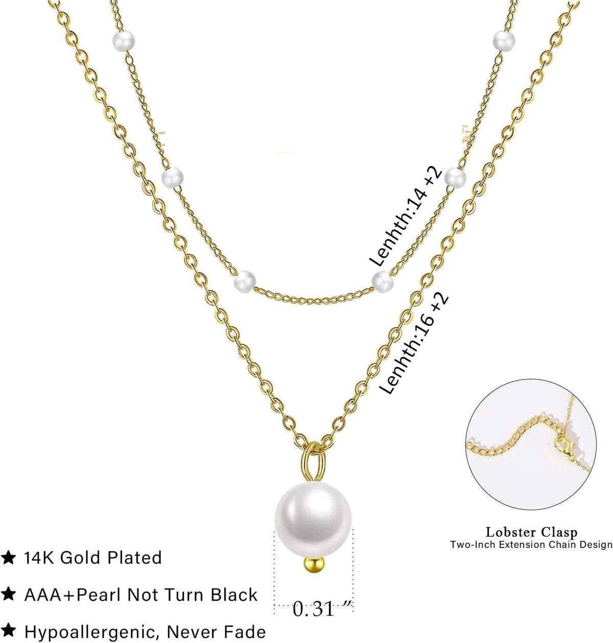 VILZSTUDIOS Gold Pearl Necklace