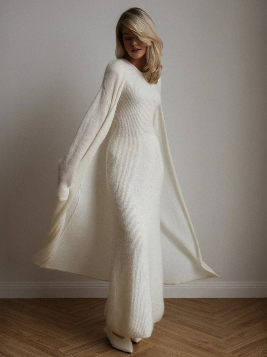 VILZSTUDIOS Elegant Knitted Sleeveless Maxi Dress