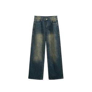 VILZSTUDIOS Retro Washed Stretch Straight Leg Jeans