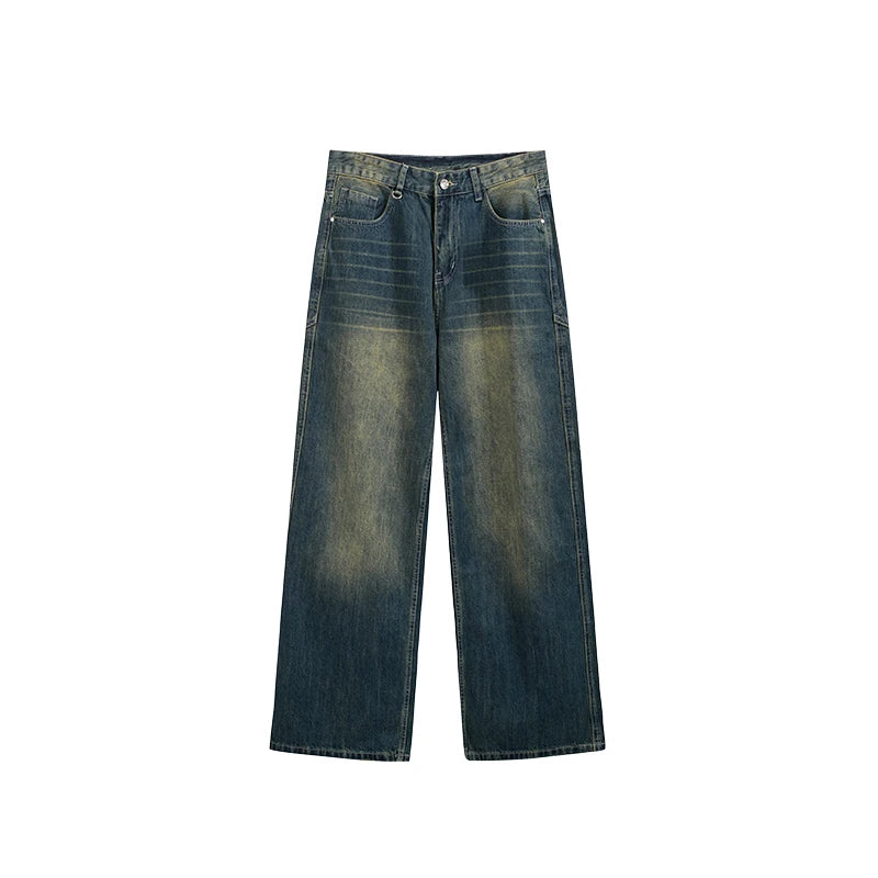 VILZSTUDIOS Retro Washed Stretch Straight Leg Jeans