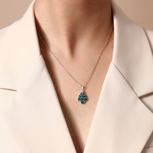 VILZSTUDIOS 925 Sterling Silver Moissanite Christmas Tree Necklace
