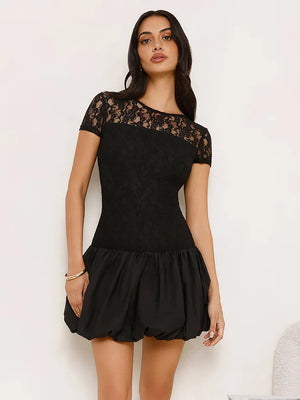VILZSTUDIOS Elegant Lace See-Through A-Line Summer Dress