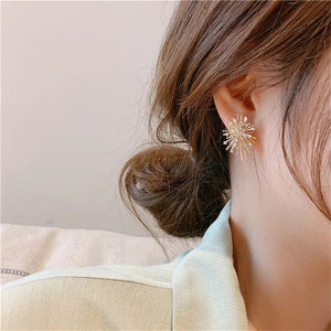 VILZSTUDIOS Firework Flowers Metal Copper Zircon Earrings