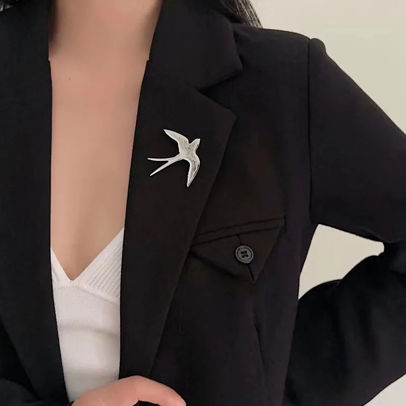 VILZSTUDIOS Stainless Steel Swallow Brooch