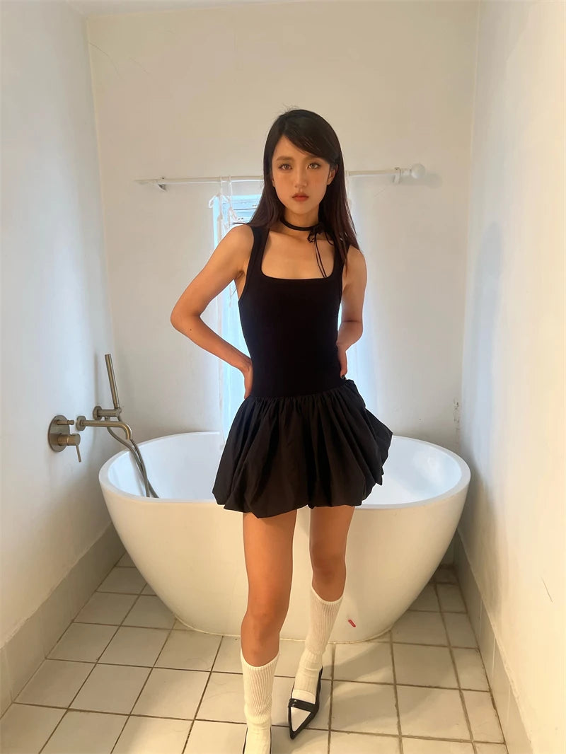 VILZSTUDIOS Y2K Black Summer Short Dress