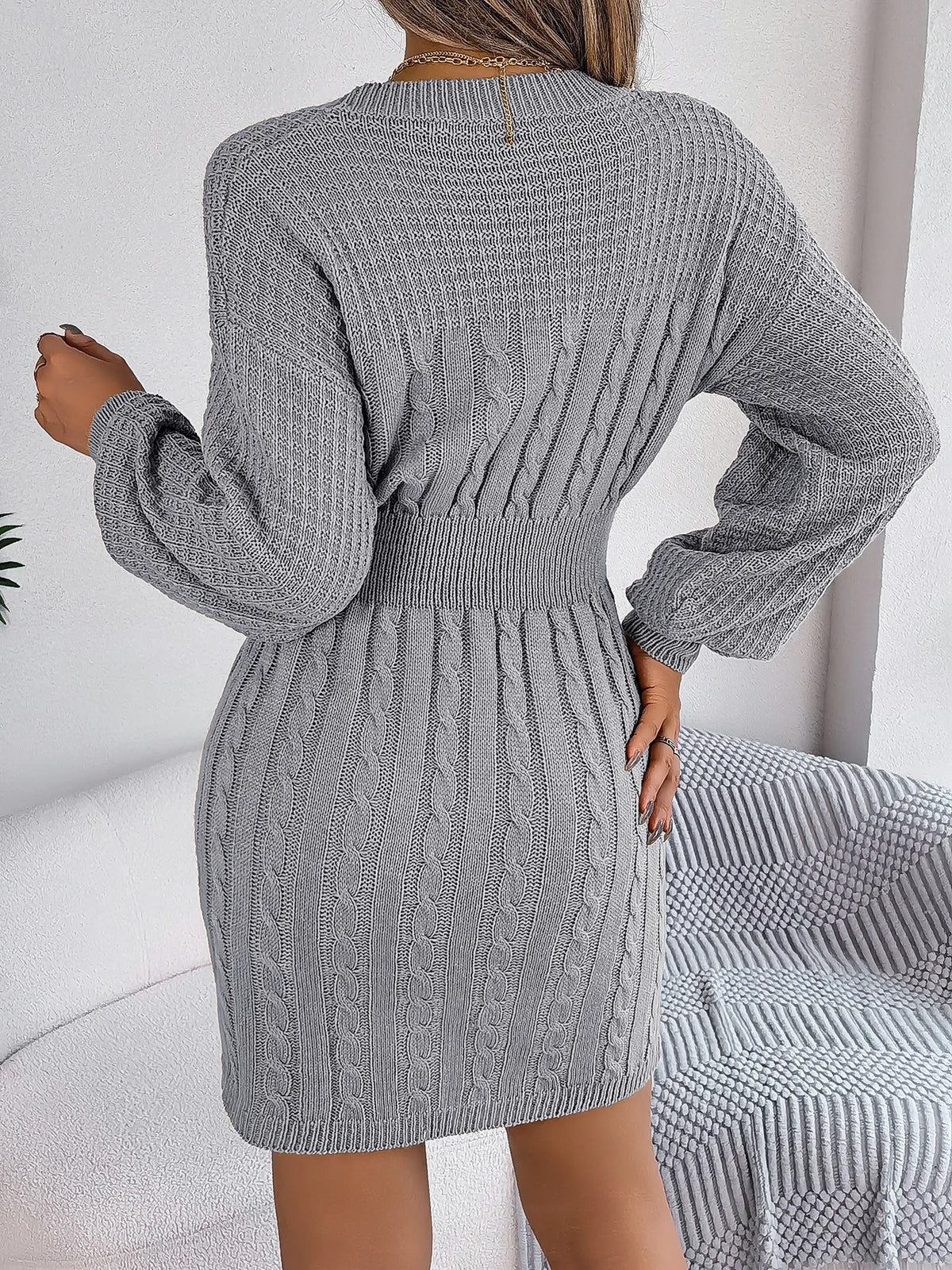 VILZSTUDIOS Cozy Knitted Bodycon Mini Dress