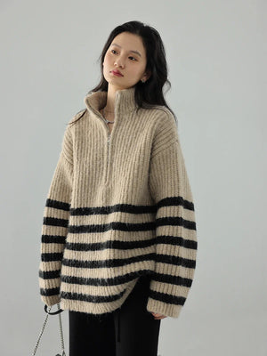 VILZSTUDIOS Cozy Chic Oversize Zip-Up Sweater