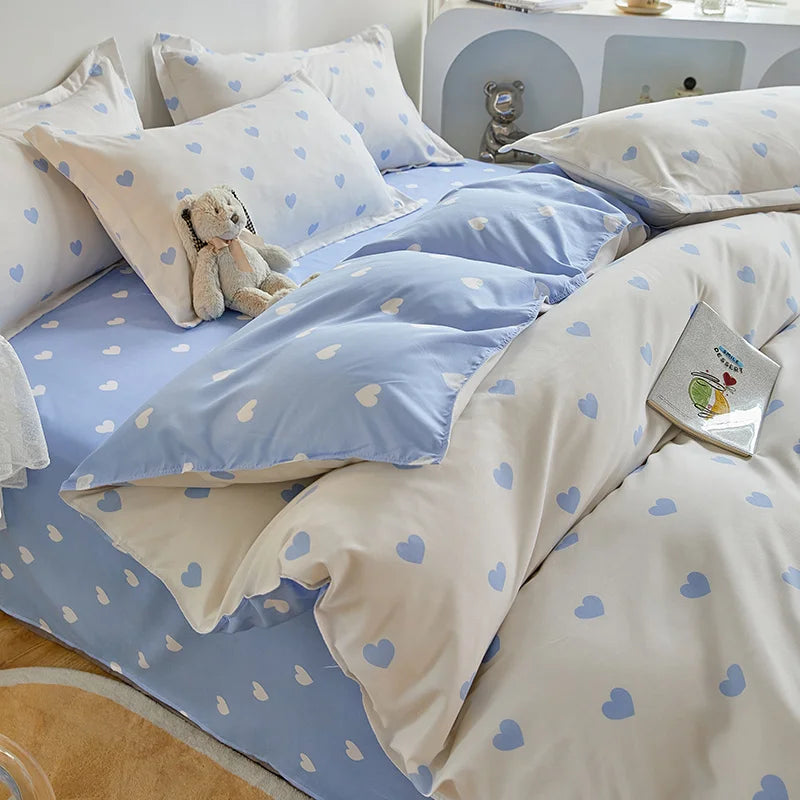 VILZSTUDIOS Soft Cherry Floral Duvet Cover Bedding Set