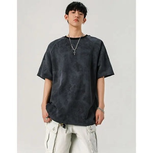 VILZSTUDIOS Retro Tie-Dyed Loose Striped T-Shirt