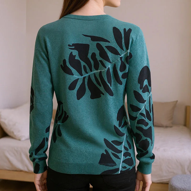 VILZSTUDIOS Vintage Tree Leaves Knitted Sweater