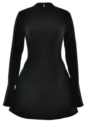 VILZSTUDIOS Elegant Sexy Backless Black Mini Dress