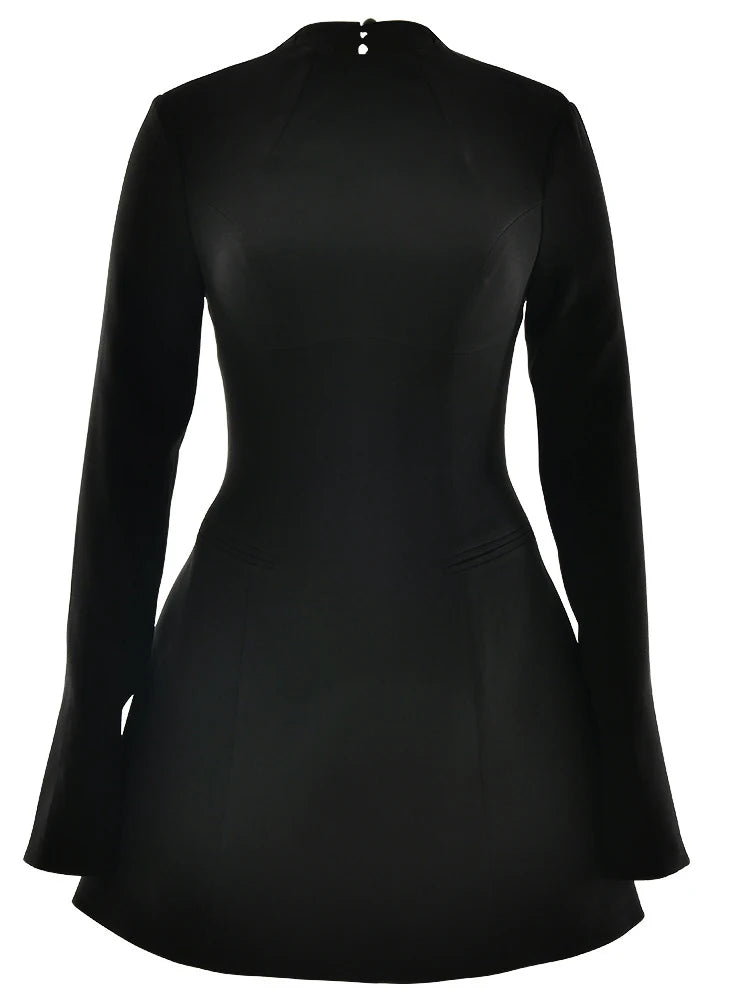 VILZSTUDIOS Elegant Sexy Backless Black Mini Dress
