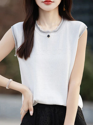 VILZSTUDIOS Casual Sleeveless Cotton Blouse