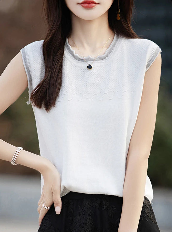 VILZSTUDIOS Casual Sleeveless Cotton Blouse