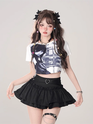 VILZSTUDIOS Sweet Japanese Kawaii High Waist Skirt