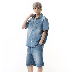 VILZSTUDIOS Denim Loose Two Pieces Set