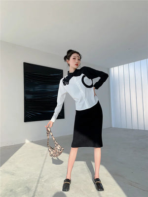 VILZSTUDIOS Leopard Embroidered Long Sleeve Shirt