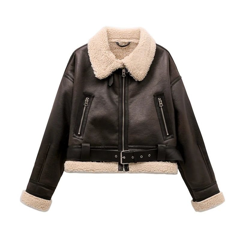 VILZSTUDIOS Thick Warm Faux Shearling Jacket