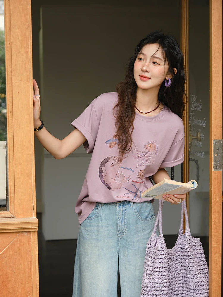 VILZSTUDIOS Stylish Loose Fit Cotton T-Shirt